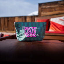 Load image into Gallery viewer, POCHETTE DAMIER PISTE NOIRE VERTE&amp;ROSE
